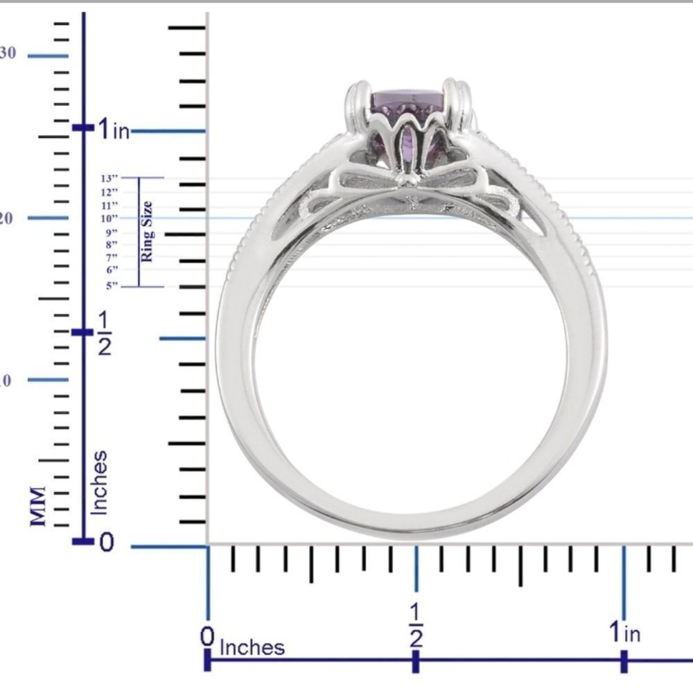 Simulated Amethyst Ring  - Picture 2 of 8